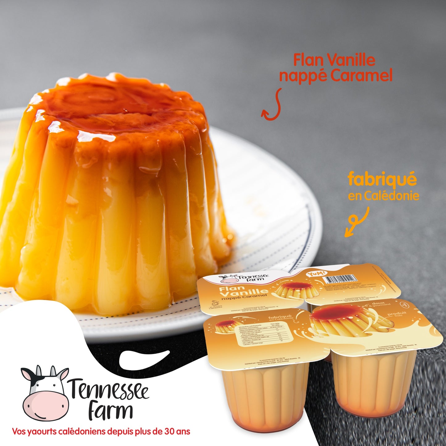 TENESSEE FARM - FLAN CARAMEL x4